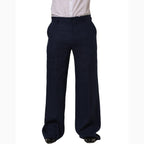 Dolce & Gabbana Blue Linen Straight Men Dress Trouser Pants