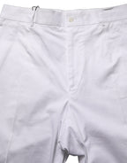 Dolce & Gabbana White Cotton Tapered Leg Dress Trouser Pants