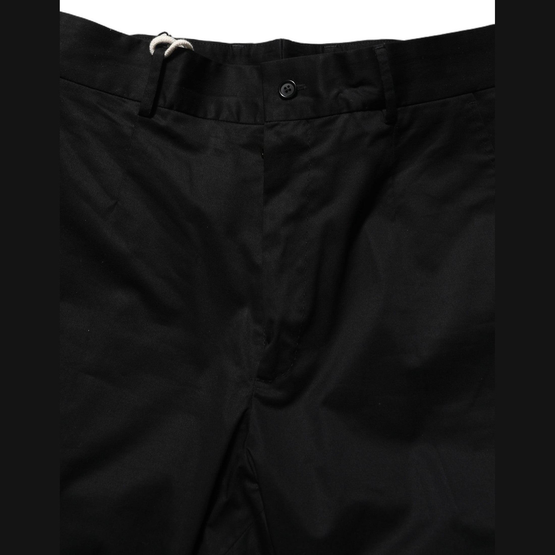 Dolce & Gabbana Black Cotton Tapered Leg Dress Trouser Pants