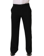Dolce & Gabbana Black Wool Straight Men Dress Trouser Pants