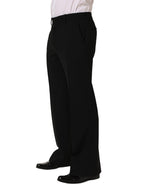 Dolce & Gabbana Black Wool Straight Men Dress Trouser Pants