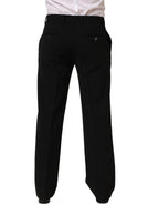 Dolce & Gabbana Black Wool Straight Men Dress Trouser Pants