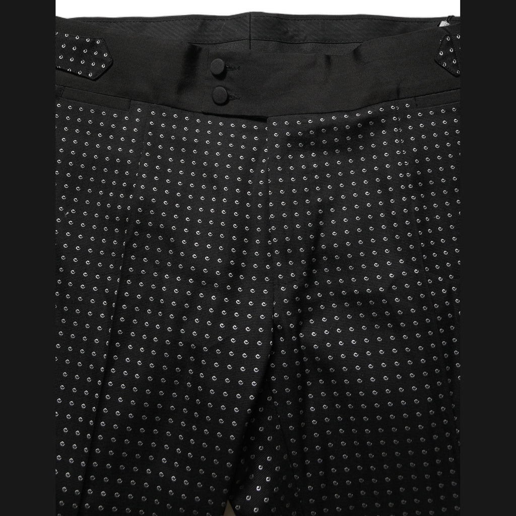 Dolce & Gabbana Black Polka Dot Cotton Dress Trouser Pants Dolce & Gabbana