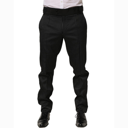 Dolce & Gabbana Black Polka Dot Cotton Dress Trouser Pants Dolce & Gabbana