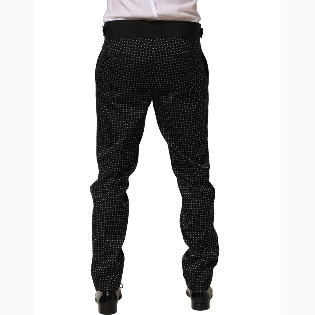 Dolce & Gabbana Black Polka Dot Cotton Dress Trouser Pants Dolce & Gabbana