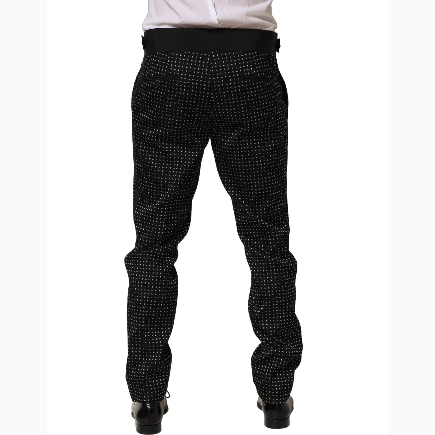 Dolce & Gabbana Black Polka Dot Cotton Dress Trouser Pants Dolce & Gabbana