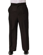Dolce & Gabbana Brown Linen Straight Men Dress Trouser Pants