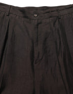 Dolce & Gabbana Brown Linen Straight Men Dress Trouser Pants