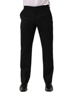 Dolce & Gabbana Black Wool Tapered Men Dress Trouser Pants