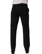 Dolce & Gabbana Black Wool Tapered Men Dress Trouser Pants