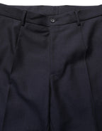 Dolce & Gabbana Black Wool Tapered Leg Dress Trouser Pants