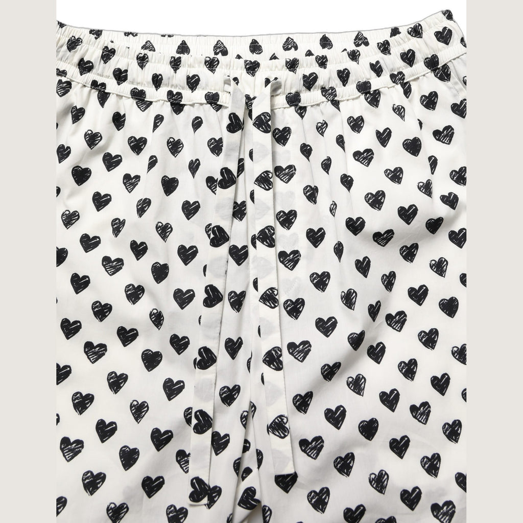 Dolce & Gabbana White Graphic Heart Print Men Trousers Pants