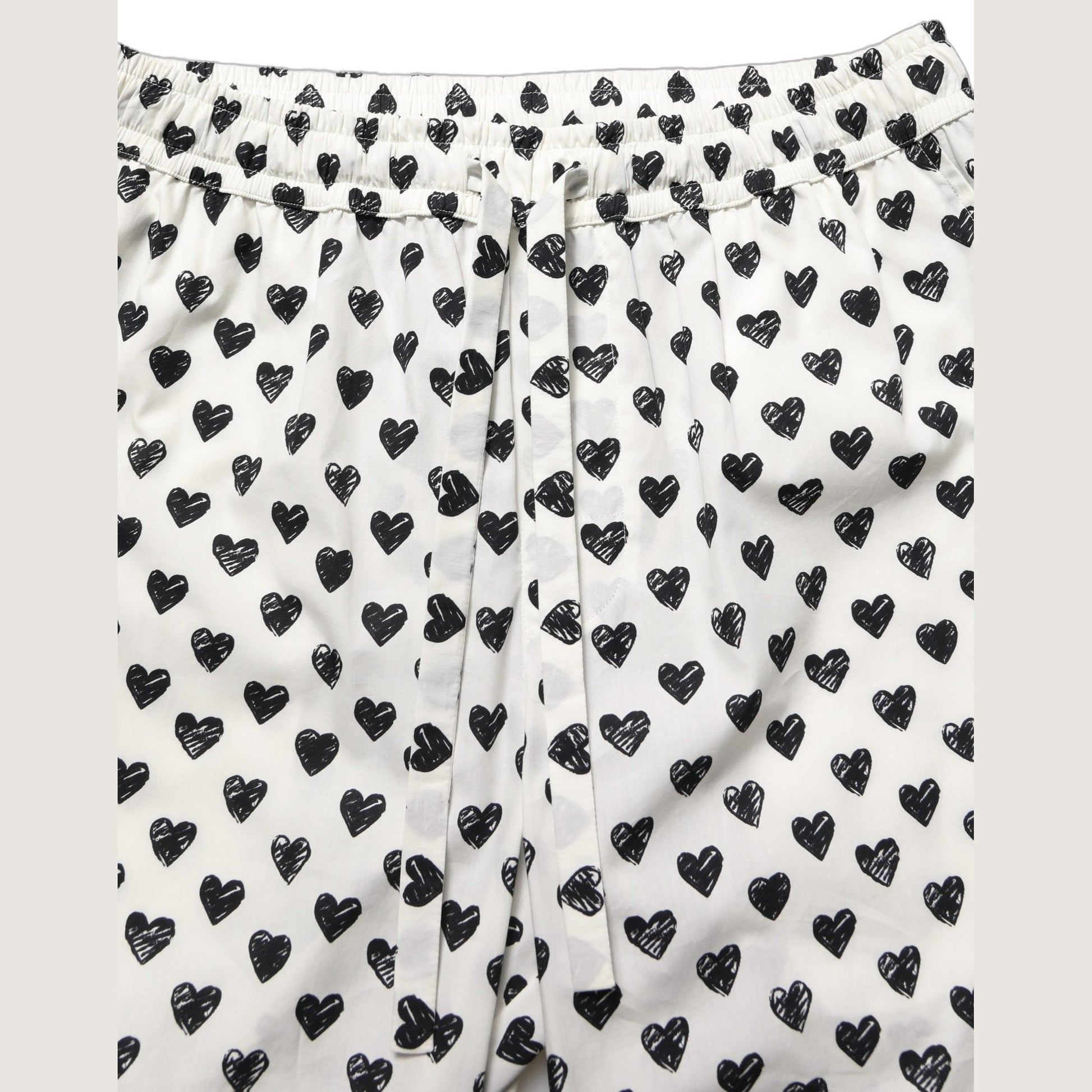 Dolce & Gabbana White Graphic Heart Print Men Trousers Pants