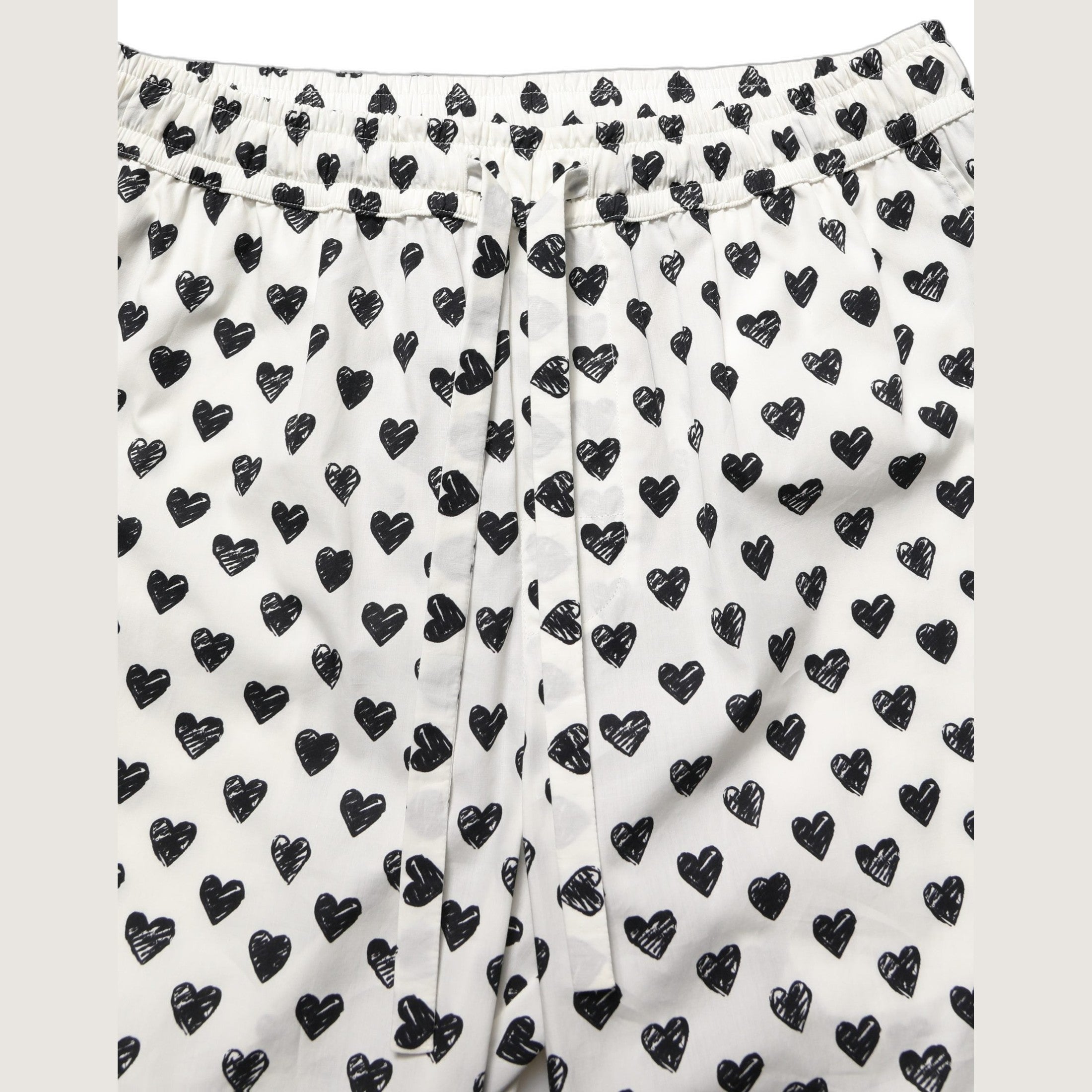 Dolce & Gabbana White Graphic Heart Print Men Trousers Pants