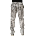 Dolce & Gabbana White Graphic Heart Print Men Trousers Pants