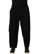 Dolce & Gabbana Black Mid Waist Straight Men Trouser Pants