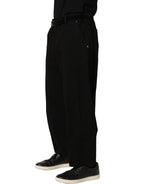 Dolce & Gabbana Black Mid Waist Straight Men Trouser Pants