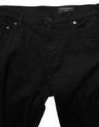 Dolce & Gabbana Black Cotton Stretch Skinny Men Denim Jeans
