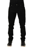 Dolce & Gabbana Black Cotton Stretch Skinny Men Denim Jeans