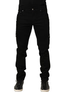 Dolce & Gabbana Black Cotton Stretch Skinny Men Denim Jeans