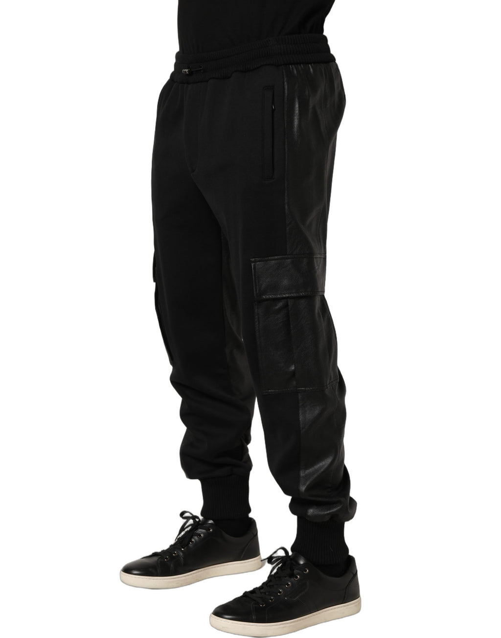 Dolce & Gabbana Black Mid Waist Cargo Jogger Sweatpants Pants