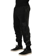 Dolce & Gabbana Black Mid Waist Cargo Jogger Sweatpants Pants