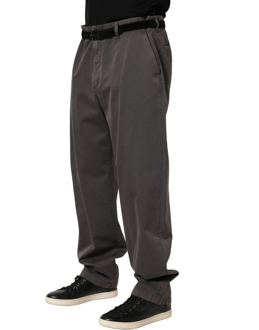 Dolce & Gabbana Dark Gray MidWaist Straight Men Trouser Pants