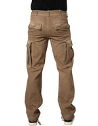 Dolce & Gabbana Brown Mid Waist Cargo Straight Trouser Pants