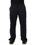 Dolce & Gabbana Black Nylon Straight Jogger Sweatpants Pants
