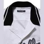 Dolce & Gabbana White LogoPatch Cotton Baseball Casual Shirt