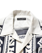 Dolce & Gabbana Black White Logo Bandana Short Sleeves Shirt