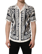 Dolce & Gabbana Black White Logo Bandana Short Sleeves Shirt