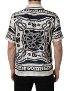 Dolce & Gabbana Black White Logo Bandana Short Sleeves Shirt