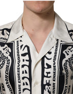 Dolce & Gabbana Black White Logo Bandana Short Sleeves Shirt