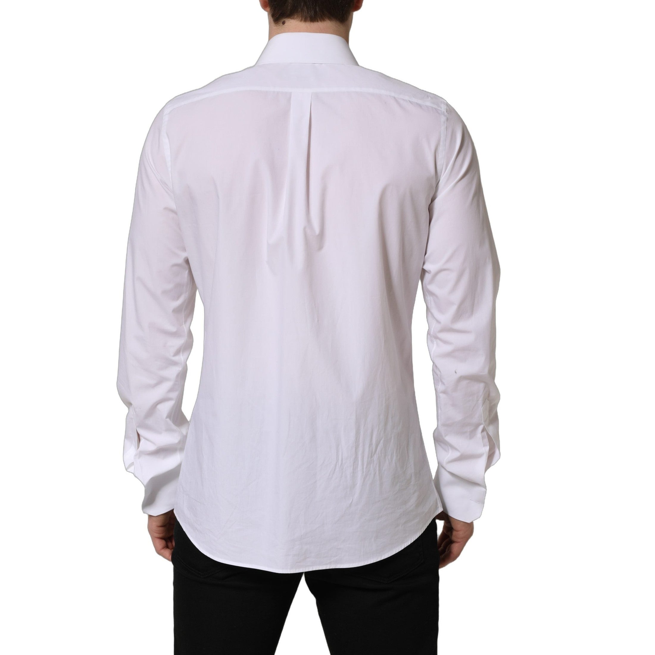 Dolce & Gabbana White MARTINI Long Sleeves Men Dress Shirt