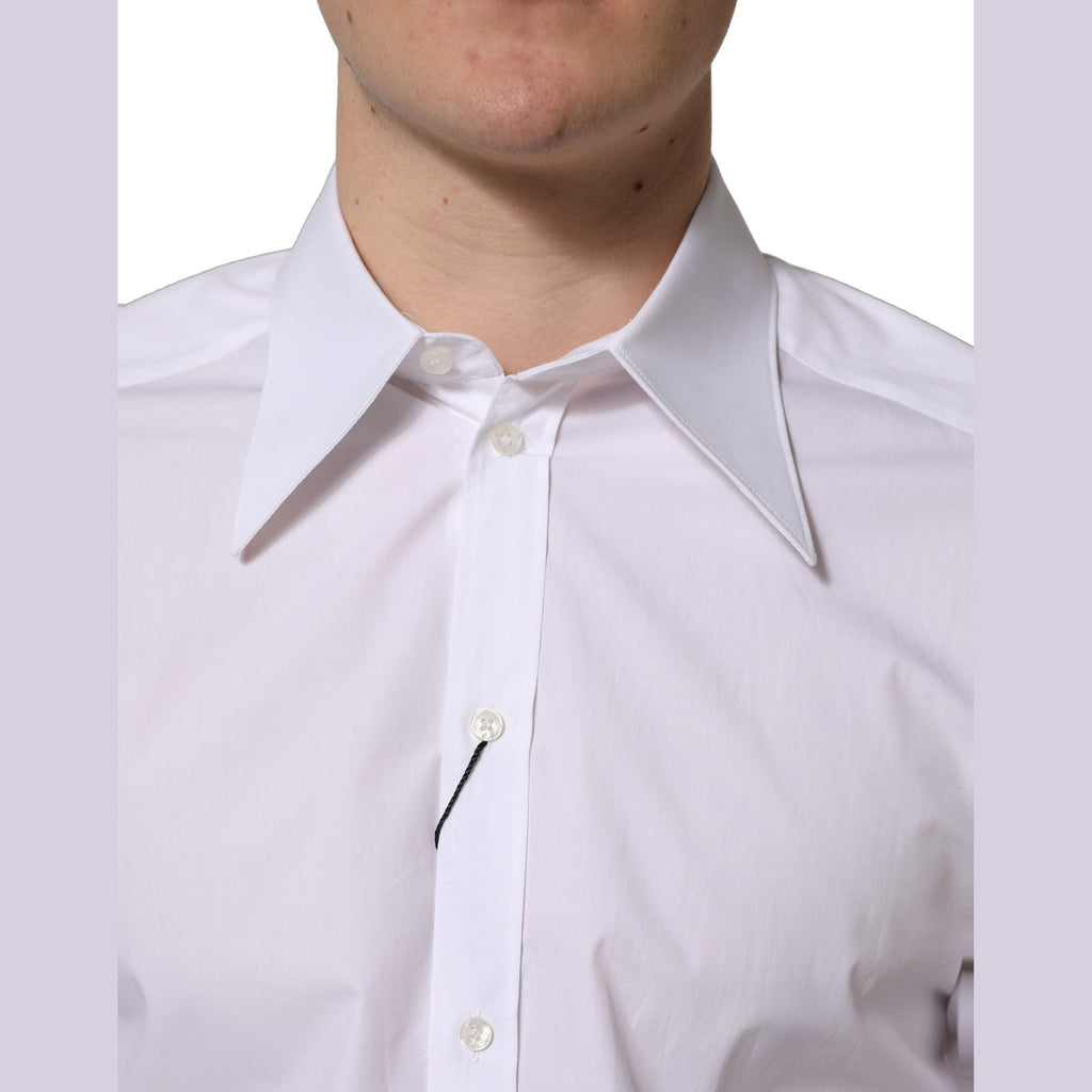 Dolce & Gabbana White MARTINI Long Sleeves Men Dress Shirt