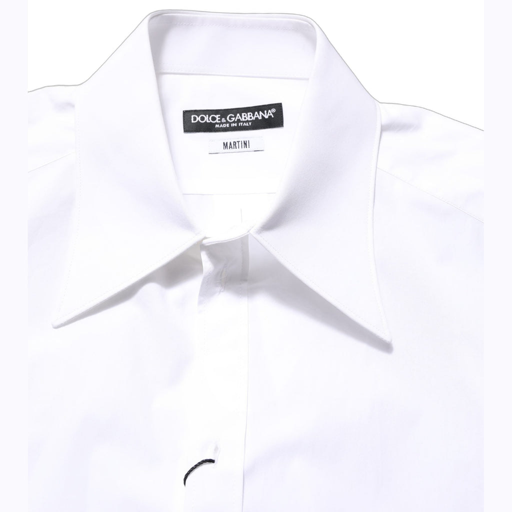Dolce & Gabbana White MARTINI Long Sleeves Men Dress Shirt