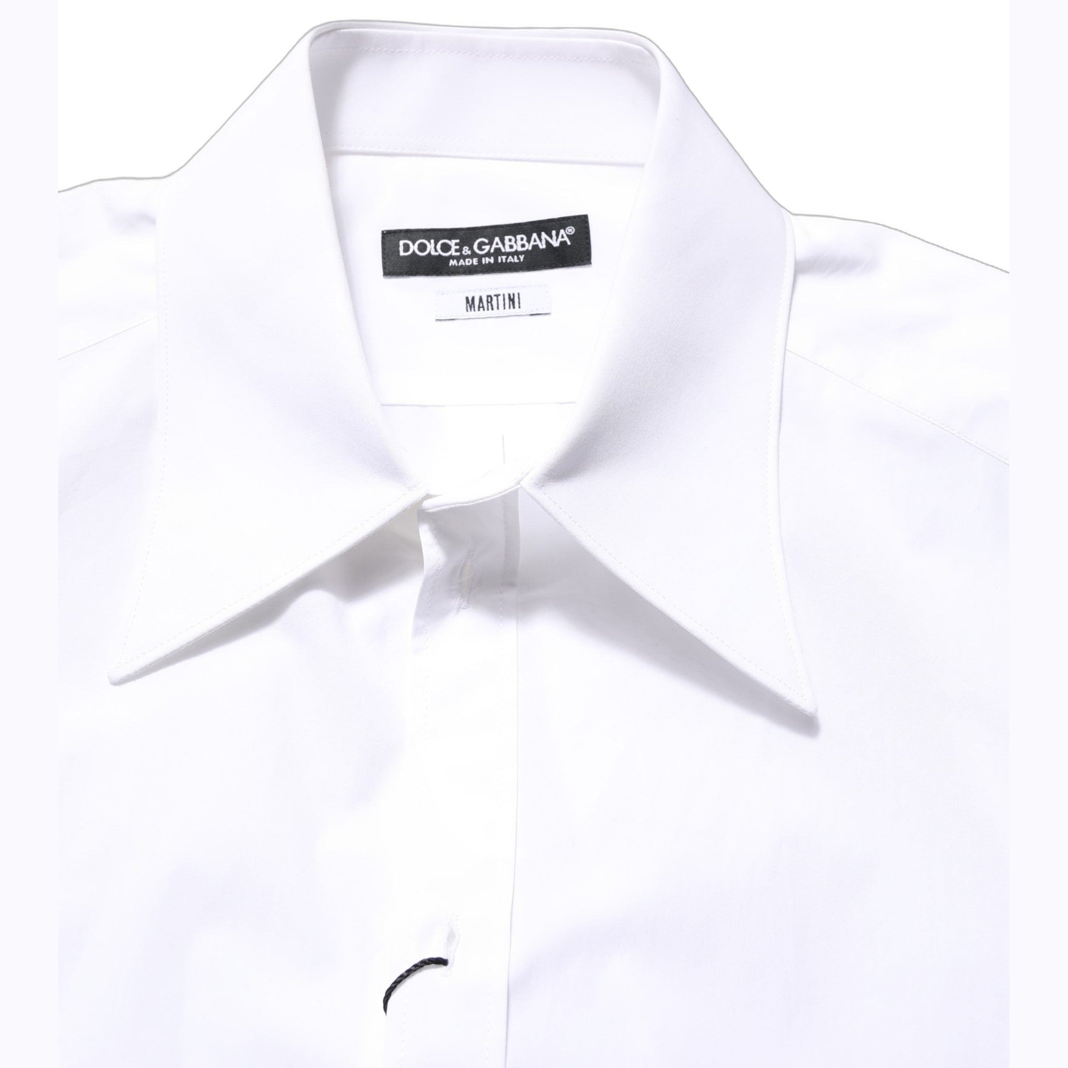 Dolce & Gabbana White MARTINI Long Sleeves Men Dress Shirt