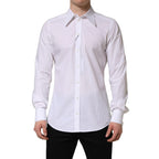Dolce & Gabbana White MARTINI Long Sleeves Men Dress Shirt