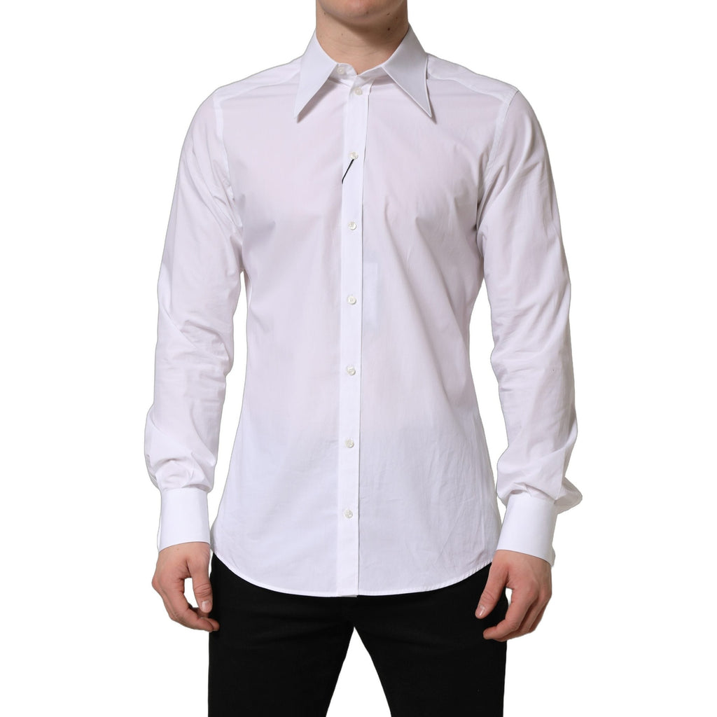 Dolce & Gabbana White MARTINI Long Sleeves Men Dress Shirt