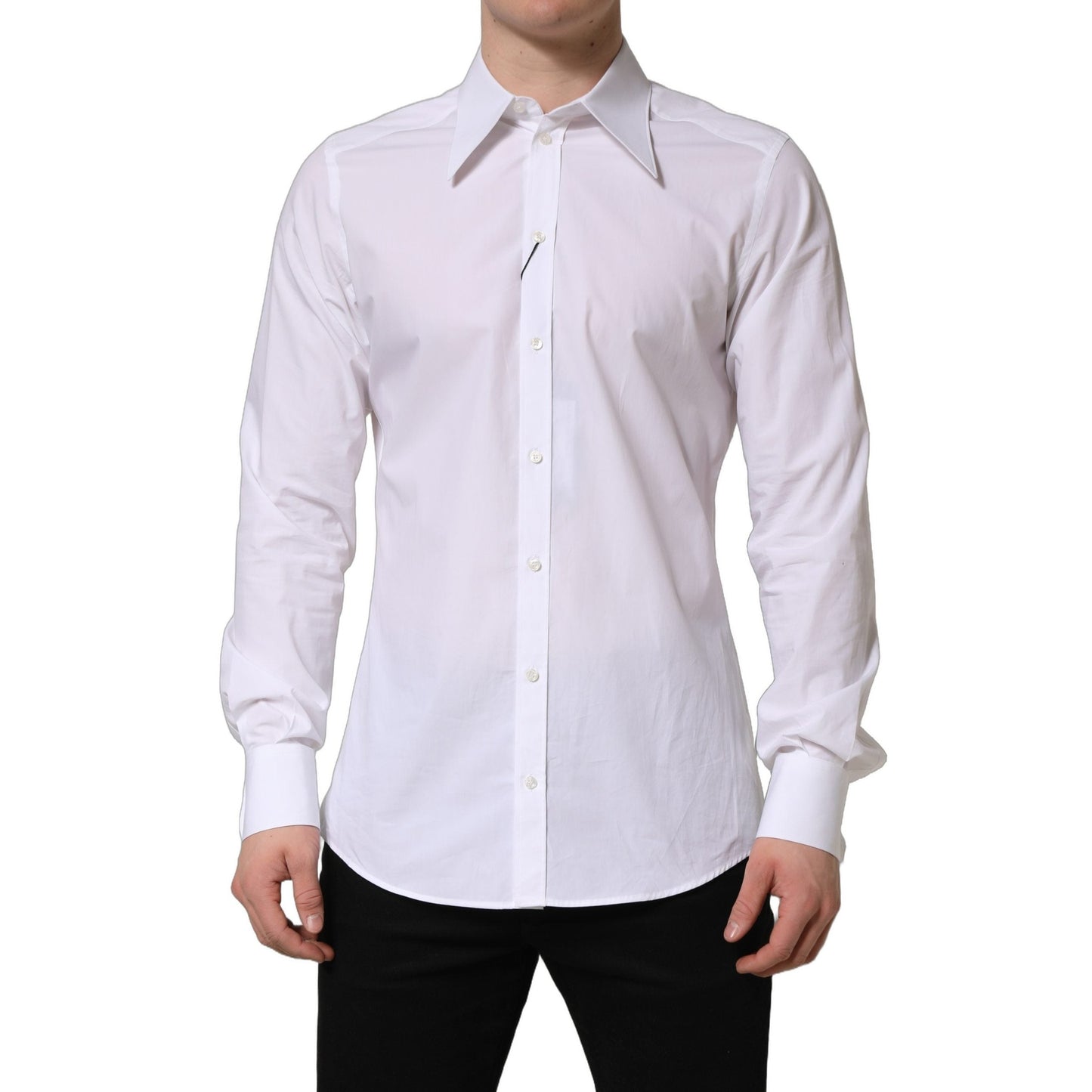 Dolce & Gabbana White MARTINI Long Sleeves Men Dress Shirt