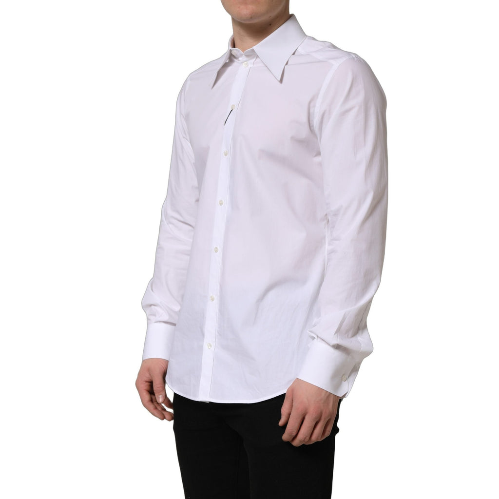 Dolce & Gabbana White MARTINI Long Sleeves Men Dress Shirt
