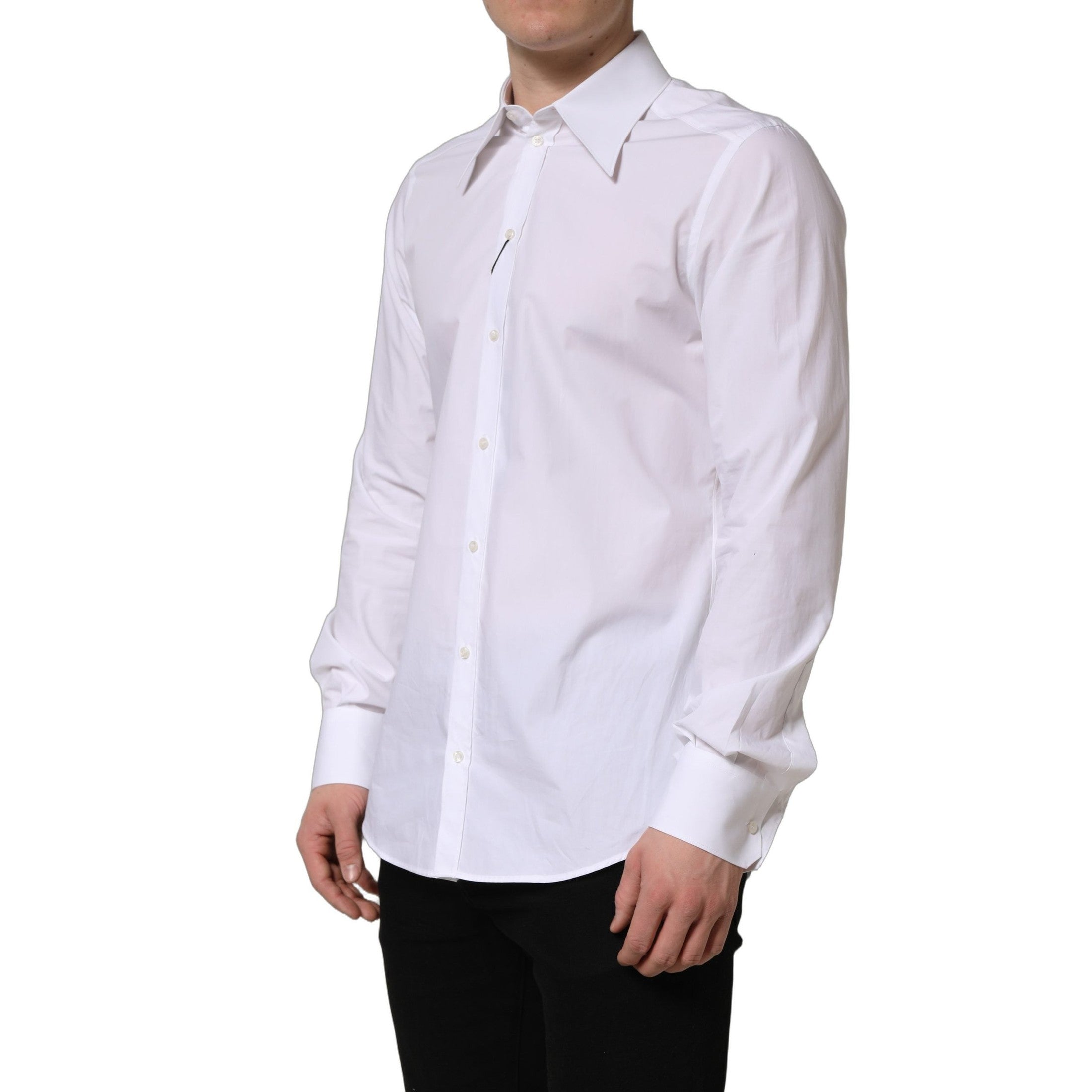 Dolce & Gabbana White MARTINI Long Sleeves Men Dress Shirt