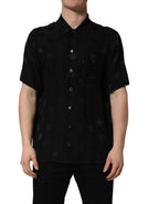 Dolce & Gabbana Black Logo Monogram Short Sleeves Men Shirt