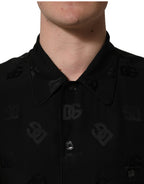 Dolce & Gabbana Black Logo Monogram Short Sleeves Men Shirt