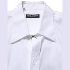 Dolce & Gabbana White Cotton Sleeveless Formal Dress Shirt