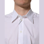 Dolce & Gabbana White Cotton Sleeveless Formal Dress Shirt