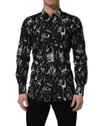 Dolce & Gabbana Black Jazz Club Cotton GOLD Fit Dress Shirt