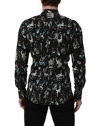 Dolce & Gabbana Black Jazz Club Cotton GOLD Fit Dress Shirt