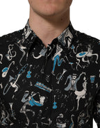 Dolce & Gabbana Black Jazz Club Cotton GOLD Fit Dress Shirt